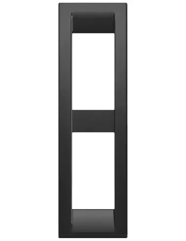 Vimar 16787.16 Placa Classic 2 Módulos en Tecnopolímero Negro para Montaje en Panel